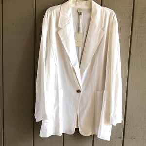 Linen Blend Blazer Jacket